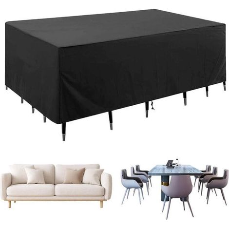 Housse de meubles de jardin - MICH - Tissu Oxford 420D - 160x160x80 cm - Étanche - Imperméable - Anti-UV (1/4)