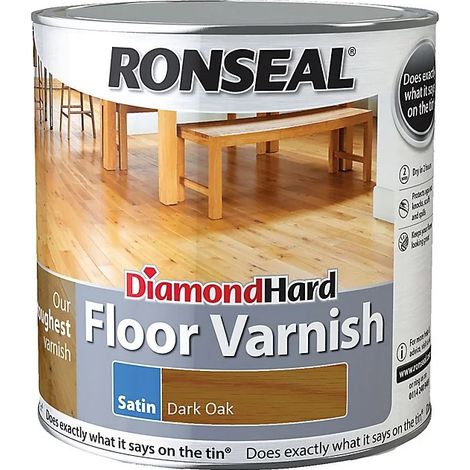 Ronseal Diamond Hard Floor Varnish - Dark Oak - Satin - 2.5L