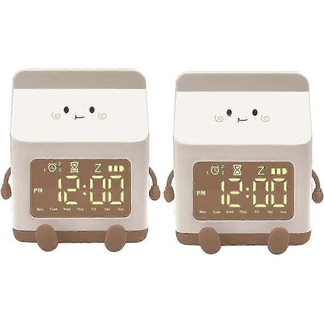 Réveil électronique en forme de brique de lait, mini compte à rebours pour étudiant, petit réveil mignon pour chambre, Brow js (1/5)