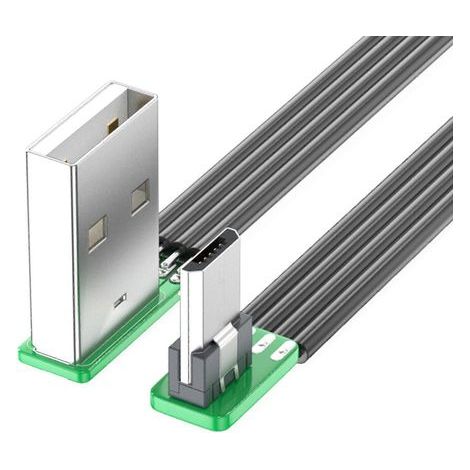 90° abgewinkeltes USB-2.0-auf-Micro-USB-Kabel für Smartphones, Tablets und andere Geräte. Unterstützt Schnellladen und Datenübertragung. (1/5)