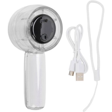 BUNTHAUS Ventilateur Turbo portatif, 5 vitesses, réglable en continu, Rechargeable, Portable, petit avec affichage numérique, pour Camping en plein air, blanc (1/5)