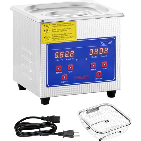 Mophorn – Nettoyeur ultrasonique 0.3L – Fréquence 40kHz – Puissance 60W – Minuteur digital et chauffage – Pour nettoyage bijoux et lunettes