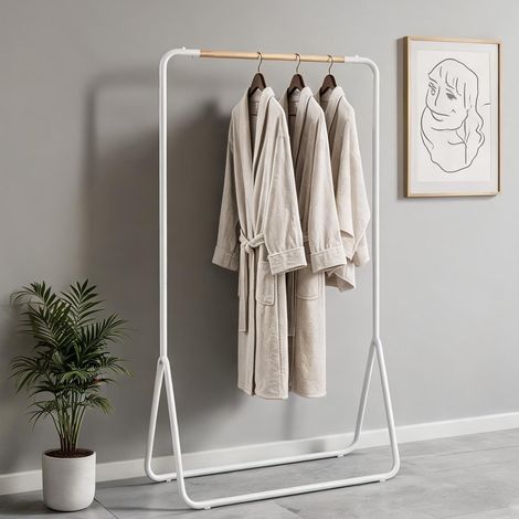 Porte-manteau d'entrée multifonctionnel en métal blanc 80 x 45 x (1/5)