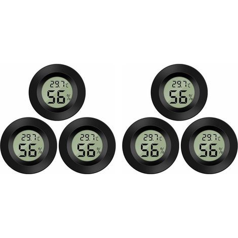 6-Pack Hygromètre Thermomètre Numérique LCD Moniteur Humidimètre Jauge pour Humidificateurs Déshumidificateurs Serre Sous-Sol Babyroom Hygromètre,Thermomètre (1/5)