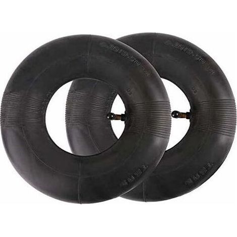 Ensemble de 2 chambres à air 4.10-4 pour diable et chariot – Caoutchouc isobutylène isoprène – Valve courbée TR87 – Taux de gonflage 30° (1/5)