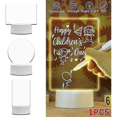 Tableau de notes créatif, veilleuse LED, tableau mémo USB, guirlande lumineuse, avec stylo, cadeau pour enfants, décoration pour petite amie, lampe de nuit (1/5)