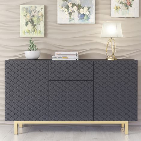 Diamond Luxe Sideboard 140cm - Dark Grey (1/5)