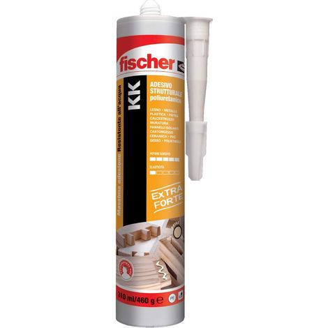 Fischer KK Adesivo Strutturale Poliuretanico, Colla di Montaggio per Legno, Resistente all'Acqua, per Mobili, Serramenti, PVC, Plastica, Pietra, Muratura, e Cartongesso, 544663 (1/5)