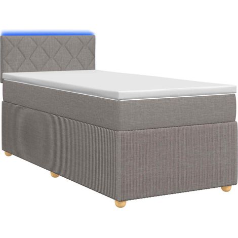Maison Exclusive - Letto box spring con materasso Tortora 90 x 190 cm Tessuto (1/5)