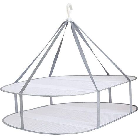 Suspendus séchoir à Pull - Cintre à Maille Pliable à 2 Niveaux - pour Chandail, délicat et Maillot de Bain (1/5)