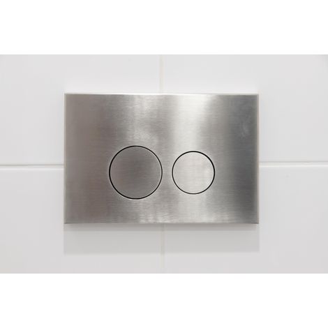 QeramiQ Push Plaque de commande DualFlush pour bâti-support Geberit UP320 Métal rond Steel (1/3)