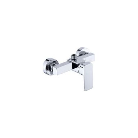 Modern chrome wall-mounted shower faucet with hot and cold water mixer (1/5)