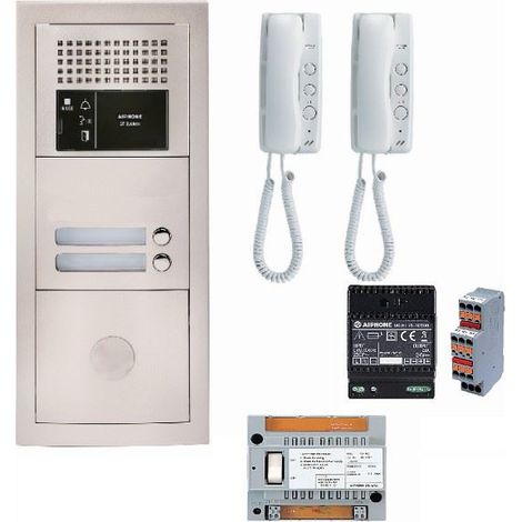 Aiphone – Pack audio 2 postes encastré – Module vigik centrale – Alimentation 12V – Pour habitations individuelles – GTBA2E