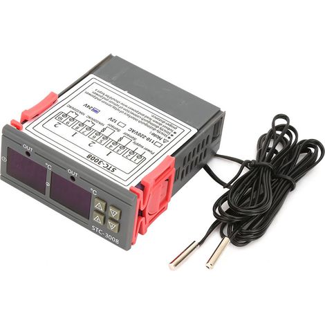 Thermostat numérique à double affichage et double sonde NTC STC-3008 (DC24V) (1/5)