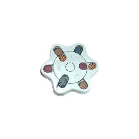 Jouet intelligent/puzzle pour chien avec couineur, forme hexagonale, bleu (1/5)