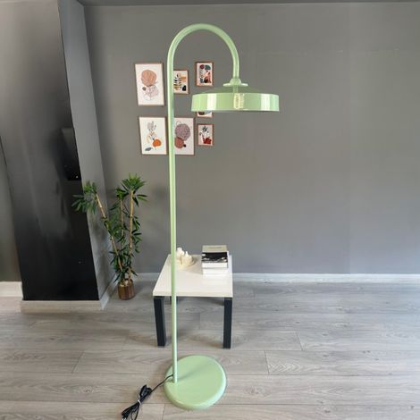 Lampadaire Cirva Métal Moderne E27 Largeur 35 cm Abat-jour Réglable Tablette Variateur (1/4)