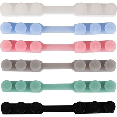 Juego de 6 ganchos de silicona para mascarillas, antideslizantes, ajustables en 3 niveles, para aliviar la presión, para niños y adultos.