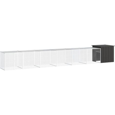 vidaXL Poulailler Anthracite 700x91x100 cm Acier galvanisé