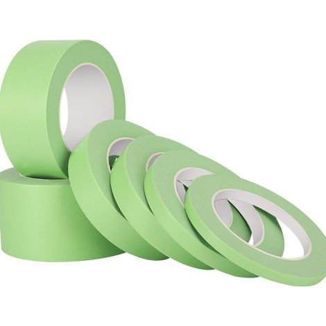 Ruban de masquage vert, 1,5 cm de large, 3 rouleaux, 50 mètres/rouleau, ruban de peintre vert clair. (1/5)