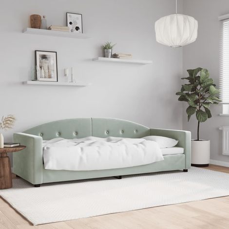 Lit de repos sans matelas gris clair 80x200 cm velours
