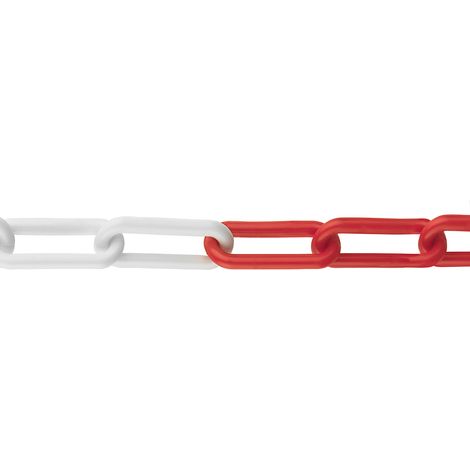 Catena in plastica Ø 6 mm. bianco - rosso 20 mt.