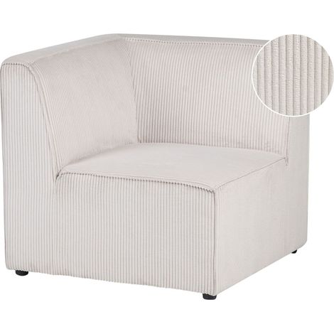 Corner Section Beige Corduroy 1-Seat Jumbo Cord Left Hand Sofa Module Modern Single-Seat LEMVIG (1/5)