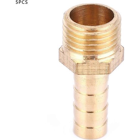 Lot de 5 raccords de tuyau mâles BSP de 8 mm, adaptateurs en laiton (1/4") - WELLNGS (1/5)