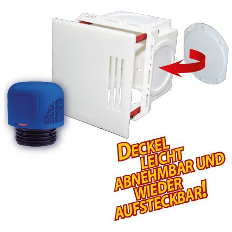 Haas Kunststoff-Wandeinbaukasten groß mit Sichtblende und Rohrbelüfter (1/2)