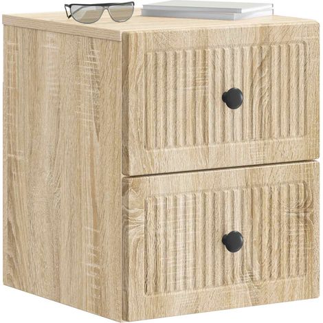 Maison Exclusive - Mobiletto da notte a muro Rovere Sonoma 33 x 34,5 x 40 cm