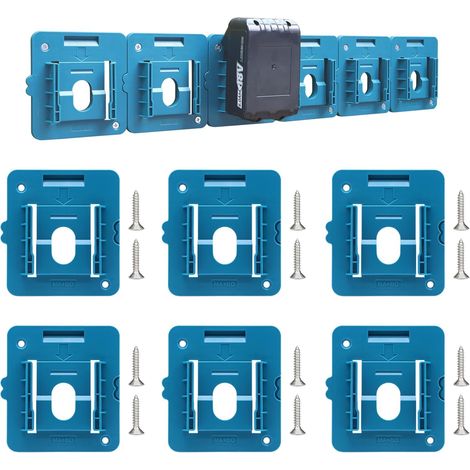 Akkuhalterung für Makita 18V- und 14,4V-Akkus – Set mit 6 Wandhalterungen und 12 Schrauben, kompatibel mit Makita BL1860, BL1850, BL1840 und BL1830, robuste Halterung für Werkstatt und Garage (1/5)