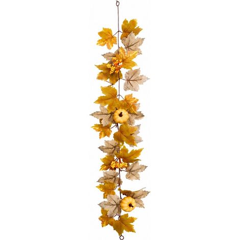Décoration d'Halloween : citrouille, sorcière volante en rotin, feuille d'érable, 1 m, 316 cm (1/5)