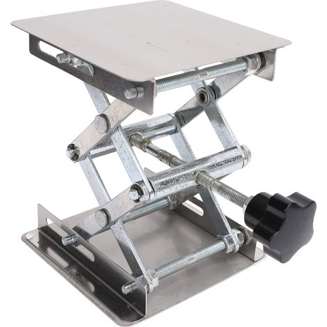Plate-forme de support de ciseaux de cric de laboratoire en acier inoxydable 4x4 pouces hauteur extensible 48mm-152mm Table élévatrice poids de support maximum 10kg (1/5)