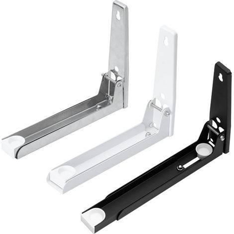 Support pour micro-ondes avec bras (2 pièces), support en acier pour micro-ondes, support mural pour micro-ondes, étagère murale pour accessoires de cuisine (avec vis) (1/5)