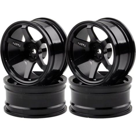 Jante en Alliage DAluminium 4P 6 Rayons pour RC 110 On-Road 1052 Drift TE37 Noir (1/4)