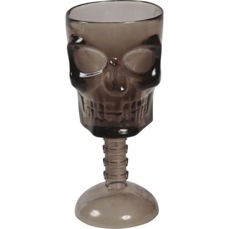 Copa de vino gótica con forma de calavera para Halloween, 18 cm.
