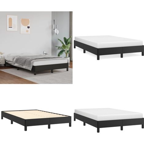 Bettgestell ohne Matratze Schwarz 120x190 cm Kunstleder - Bettrahmen - Doppelbett - Schlafzimmermöbel - Kunstlederbettwäsche - Boxspringbett - Home & Living
