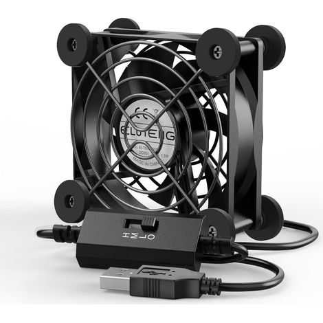 1 ventilateur usb 80 mm, 3 vitesses réglables, 5 v, pour pc, laptop, ps4, routeur, boîtier tv (1/5)