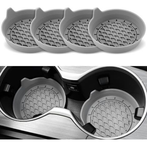 Car Coasters, Gray, 8 x 8 x 3 cm, Set of 4 Anti-Slip Pads for Car Cup Holders (1/5)
