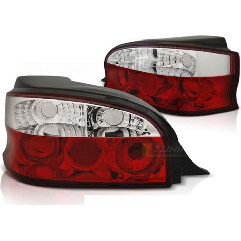 Paire de feux arriere Citroen Saxo 96-99 rouge blanc-27335860 (1/2)