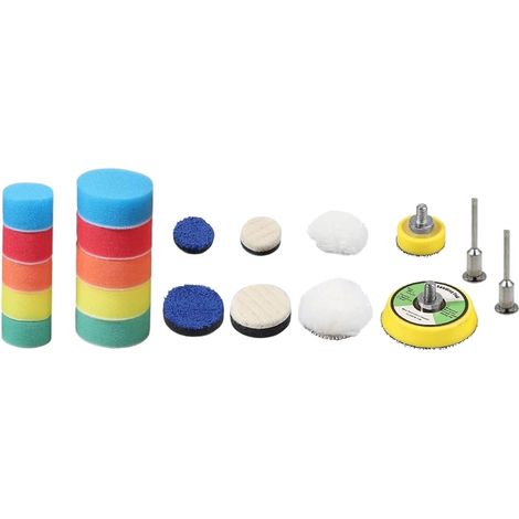Trade-Shop Polier-SET Stützteller für Proxxon, Dremel 25mm 50mm Polierschwamm Polierpads Polierset zum Polieren, Wachsen und Versiegeln (1/2)