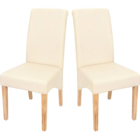Set di 2 sedie per sala da pranzo con piedi leggeri sintetici color crema CDS04026