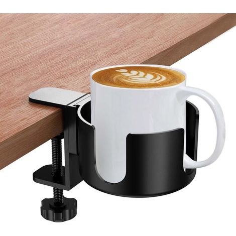 Portavasos - Portavasos de escritorio de aleación de aluminio, portabotellas de escritorio ajustable, fácil de instalar, portavasos para agua, bebidas, tazas de café (1/4)
