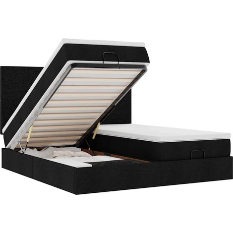 Maison Exclusive - Ottoman-Bett mit Matratzen & LEDs Schwarz 160x