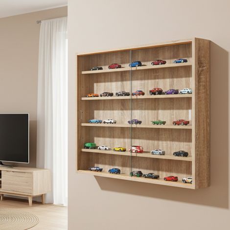 Dmora Vitrine mit Innenregalen, Farbe beige, 10 x 60 x 80 cm. (1/5)