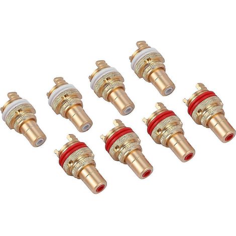 Compatible avec 16 bases de connecteurs RCA femelles rouges et blanches, connecteurs RCA CMC femelles, copieurs phono, amplificateurs et connecteurs HiFi. (1/5)