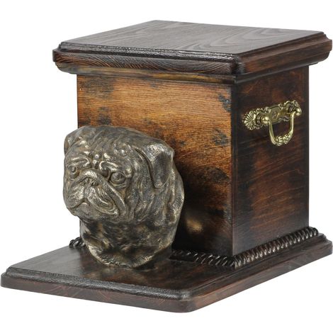 Pug, Carlin - un'urna per le ceneri di cane con una statuetta, un'urna elegante per un cane, un'urna unica con un busto di cane di Art-Dog (1/5)