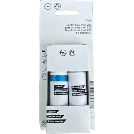 Pintura de retoque original OPEL 22V (Z22V): Pintura para coche + Barniz transparente 2x12 ml
