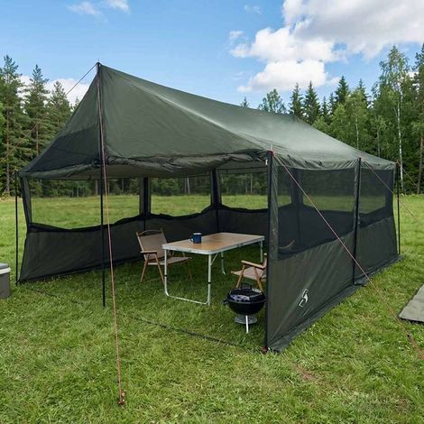 vidaXL Family Tent Army green 450 x 400 x 265 cm Polyester and Steel (1/5)