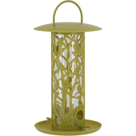 Comedero para p谩jaros tipo silo, 23 cm de altura.