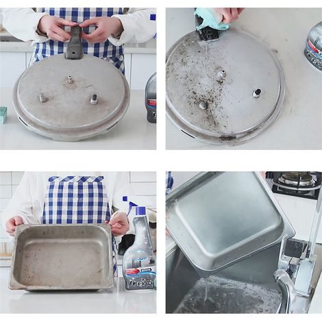 mootaa Haushaltsreiniger für Edelstahl, kraftvoller Fleckenentferner für Armaturen und Duschköpfe, Poliermittel für Aluminiumlegierungen. (1/5)